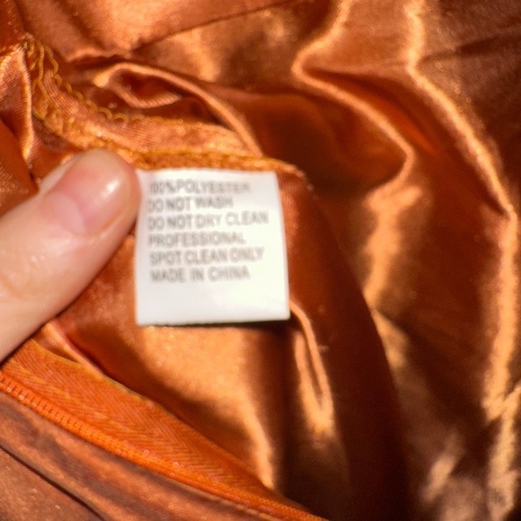 MAC DUGGAL Rust Ruffle Trim Midi Dress - Picture 12 of 14